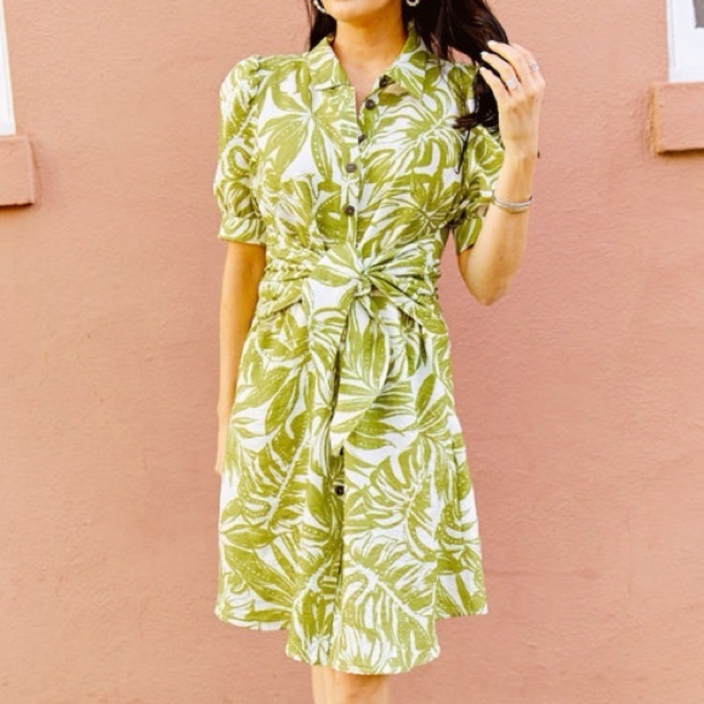 Rachel parcell palm printed dress large